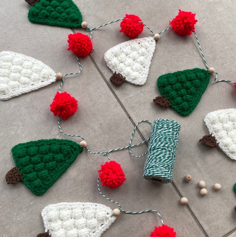 Crochet Tree Garland